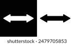 Double side long arrow vector, silhouette. Two side arrow icon vector. Vector set of trendy long arrows left and right in flat. Horizontal double-headed arrow. Vector illustration. eps 10