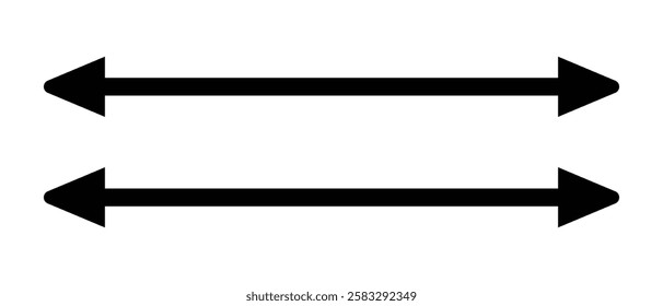 double side long arrow vector icon. double side left and right straight Horizontal double long arrow icon. flat style long arrow vector illustration.