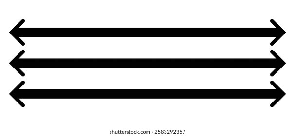 double side long arrow vector icon. double side left and right straight Horizontal double long arrow icon. flat style long arrow vector illustration.