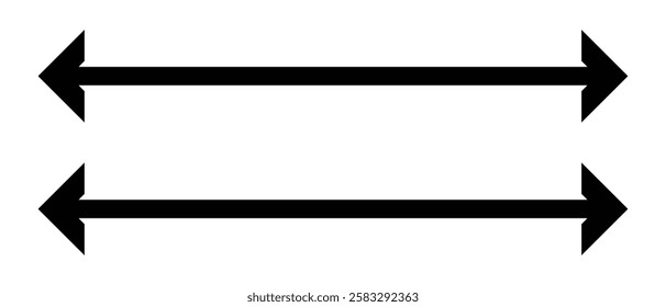 double side long arrow vector icon. double side left and right straight Horizontal double long arrow icon. flat style long arrow vector illustration.