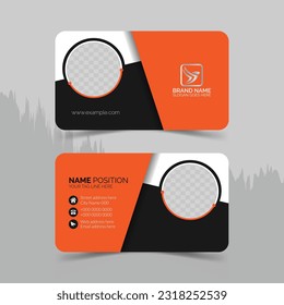 Double side vector modern business card template design and Stylish corporate card with mockup