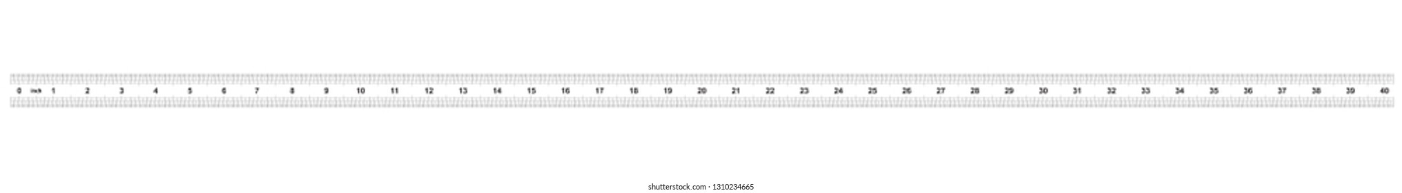 Double sided 40 inch ruler. The price of division - 32 divisions by inch. Exact length measurement device. Calibration grid.