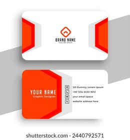 double sided abstract corporate business card layout for company information vector