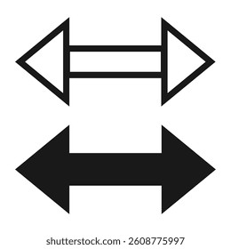Double Sided Arrow Icon Vector Showing Direction or Distance Symbol