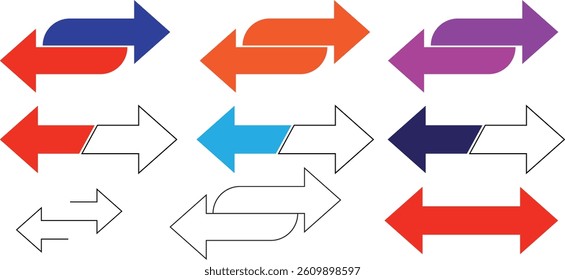 Double Sided Arrow Key Illustration Icon Pack