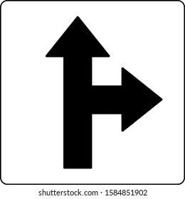 Double sided arrow sign black on white