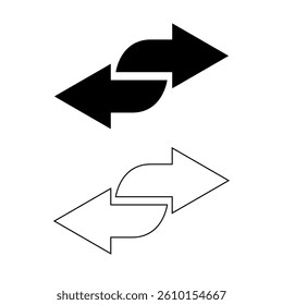 DOUBLE SIDED ARROW VECTOR ICON ILLUSTRATION