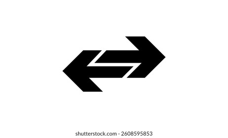 double sided arrows, black isolated silhouette