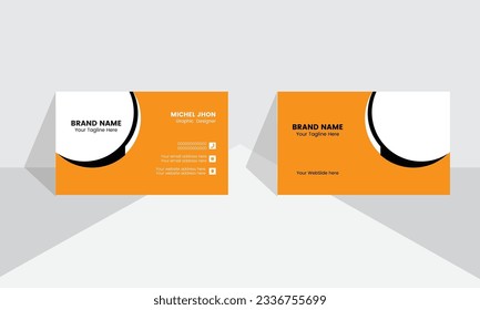 Double sided business card design. Visiting card professional unique business card design. Flat business card vector design.