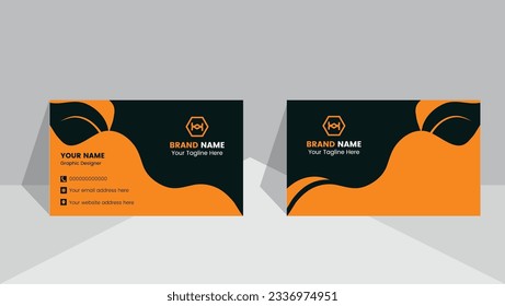 Double sided business card design. Clean advertising design. Business card layout with modern design.