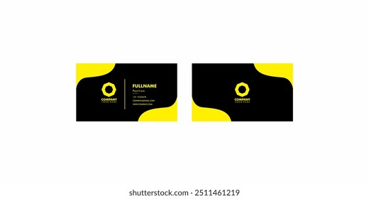 double sided business card design with yellow and black color combination