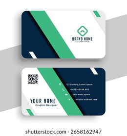 double sided business card layout with diagonal lines design vector
