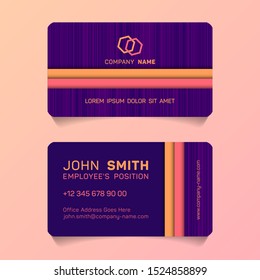 Double sided business card papercut idea vector templates set. Flat business card graphic design with place for logo, employee's name, position, mobile number, website and company office address.