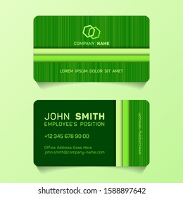 Double sided business card papercut idea vector templates set. Creative business card graphic design with place for logo, company name, employee's position, phone number, website and office address.
