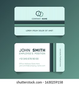 Double sided business card papercut idea vector templates set. Personal business card graphic design with place for logo, company name, employee's position, phone number, website and office address.