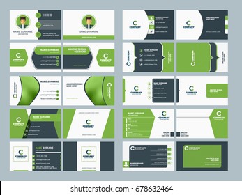 Double sided business card templates. Stationery design vector set. Vector illustration