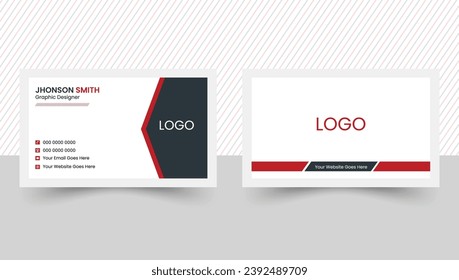 Double sided clean minimal vector Business Card template. Vector print card.