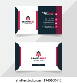 Plantilla de tarjeta de negocios creativa de doble cara. Tarjeta de visita moderna - Plantilla de tarjeta de visita creativa y limpia. Diseño horizontal y vertical, ilustración vectorial