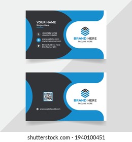 Doppelseitige Vorlage für kreative Visitenkarten. Moderne Visitenkarte - kreative und saubere Vorlage für Visitenkarten. Horizontales und vertikales Layout, Vektorgrafik