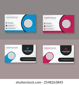 Double sided creative business card design. clean name card, Creative Modern Business Card - Creative and Clean Business Card Template. Vector illustration.

