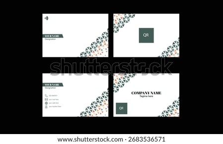 Double sided creative business card template landscape orientation,Design vector outline NFC technology card.Abstract business card template.