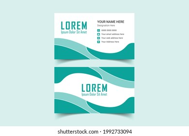 Plantilla de tarjeta de visita creativa y limpia de doble cara. Orientación vertical. Diseño horizontal. Tarjeta de visita para uso personal y de negocios. Ilustración del vector