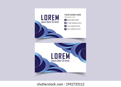 Doppelseitige Vorlage für kreative und saubere Visitenkarten. Porträtorientierung. Horizontales Layout. Visitenkarte für geschäftliche und private Zwecke. Vektorgrafik