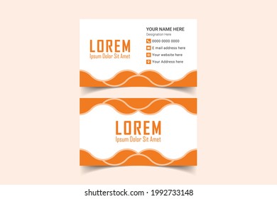 Plantilla de tarjeta de visita creativa y limpia de doble cara. Orientación vertical. Diseño horizontal. Tarjeta de visita para uso personal y de negocios. Ilustración del vector