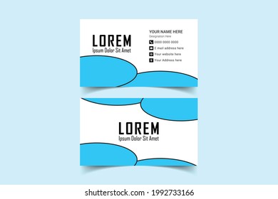 Plantilla de tarjeta de visita creativa y limpia de doble cara. Orientación vertical. Diseño horizontal. Tarjeta de visita para uso personal y de negocios. Ilustración del vector