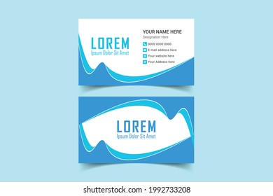 Double sided creative and Clean Business Card Template. Portrait orientation. Horizontal layout. Visiting card for business and personal use. Vector illustration