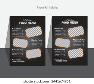 Double sided creative Food menu design 