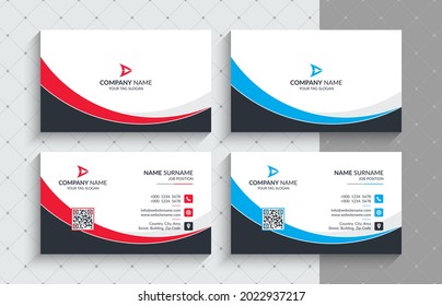 Vorlage für kreative und moderne Visitenkarten. Geschmacksmuster, Flachdesign, Druckvorlage, Vektorgrafik