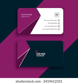 Double sided creative Portrait business card template.