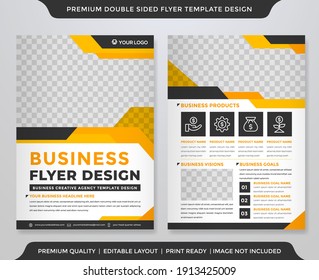 Double sided flyer template design with abstract style and minimalist style use for ads layout and leaflet