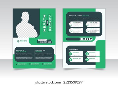 Double sided flyer template design with Medical flyer design