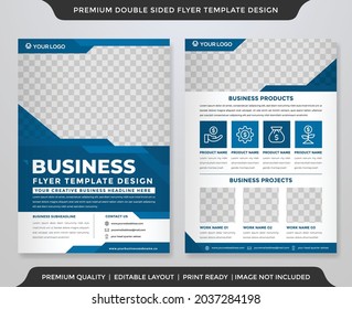 double sided flyer template with simple style and modern layout use for business commercial ad and corporate cover