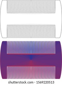 Double Sided Hairdresser Comb. Hair Style Comb Vector Illustration