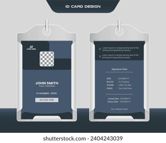 Double sided id card design template for corporate company or others.