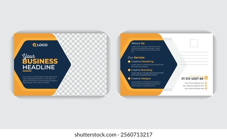 Double sided landscape poster design, professional business agency marketing postcard or EDDM template design
