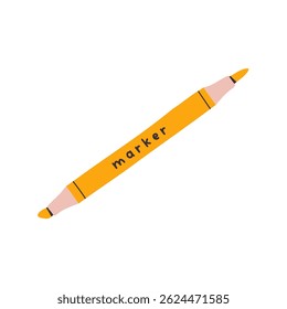 Marcador de doble cara para el bosquejo. Ilustración vectorial plana aislada sobre fondo blanco. Estilo dibujado a mano.
