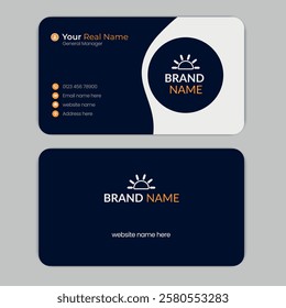 Double sided minimalist and creative round business card template