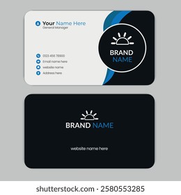 Double sided minimalist and creative round business card template