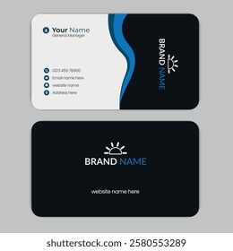 Double sided minimalist and creative round business card template