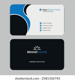 Double sided minimalist and creative round business card template