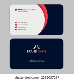 Double sided minimalist and creative round business card template