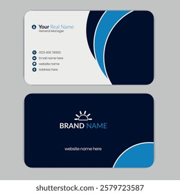 Double sided minimalist round corner business card template