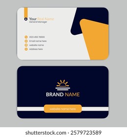 Double sided minimalist round corner business card template