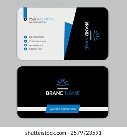 Double sided minimalist round corner business card template