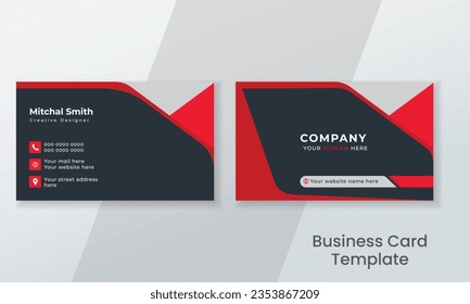 Double sided modern business card  layout.  Flat Design Vector Illustration. Stationery Design  Business Card Template. 
