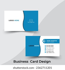 Double sided modern business card template layout. Modern Creative and Clean Business Card Template.
Modern simple clean business card template design. Two-sided business card. Vector illustration.
